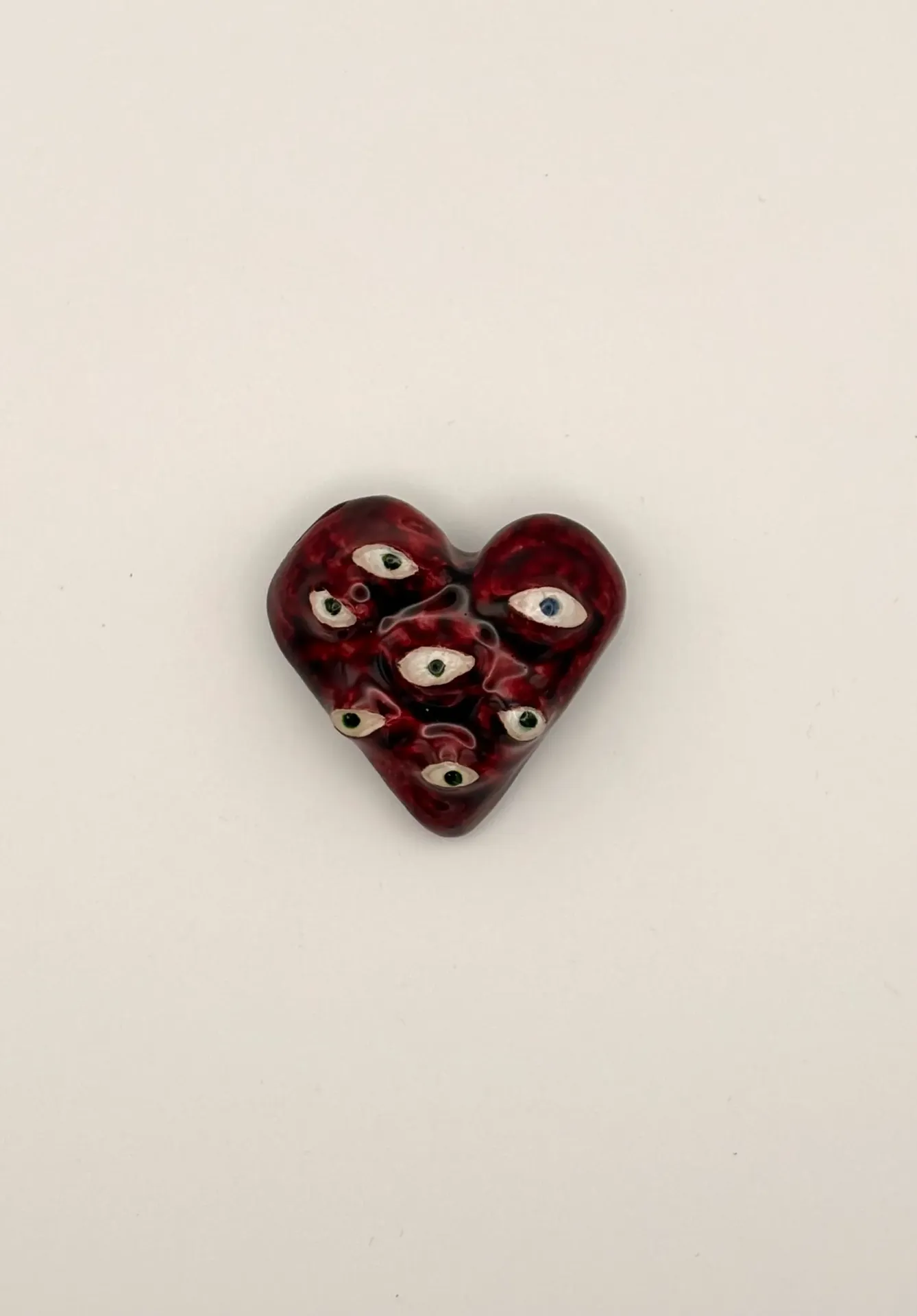 Heart shape pin with eyes (#4)