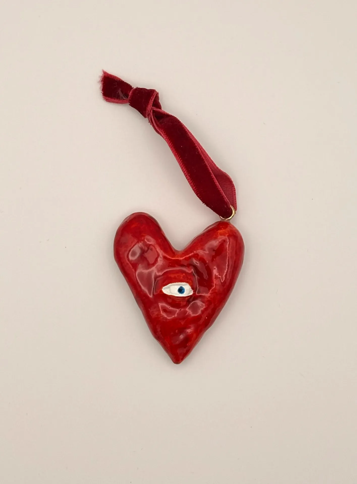 Heart shape pendant with one eye (#8)