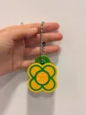 Clicker key chain - yellow with green