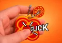 Clicker key chain - red with orange