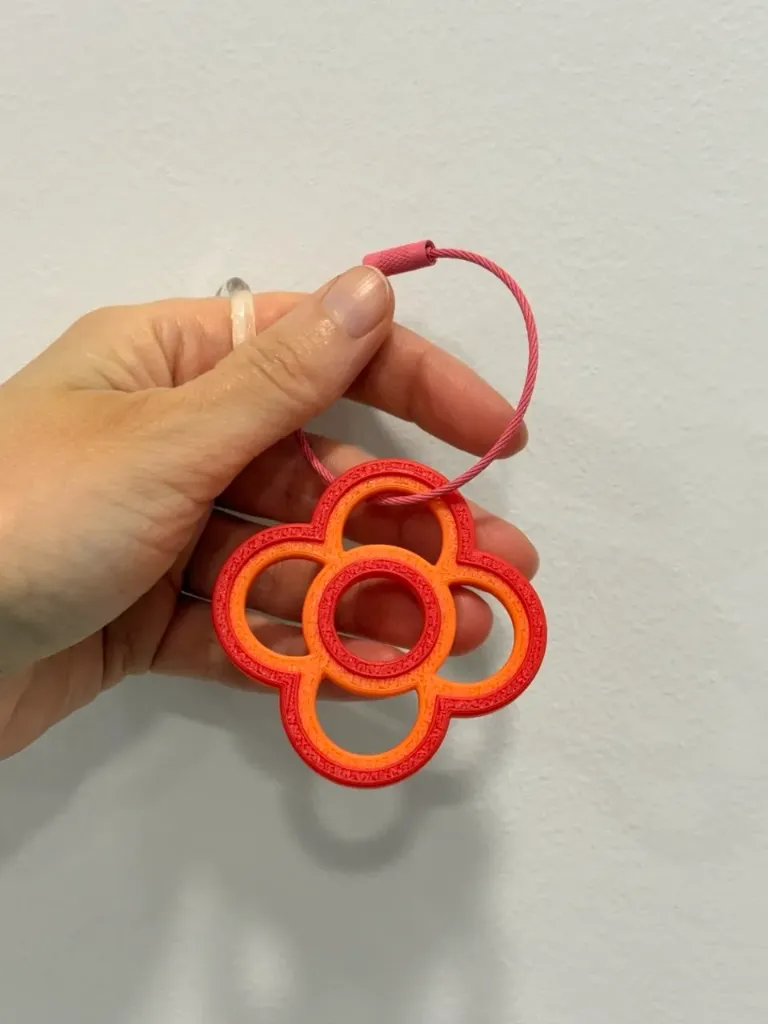 Pannot key chain pendant - red with orange